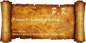 Ponert Konstantina névjegykártya